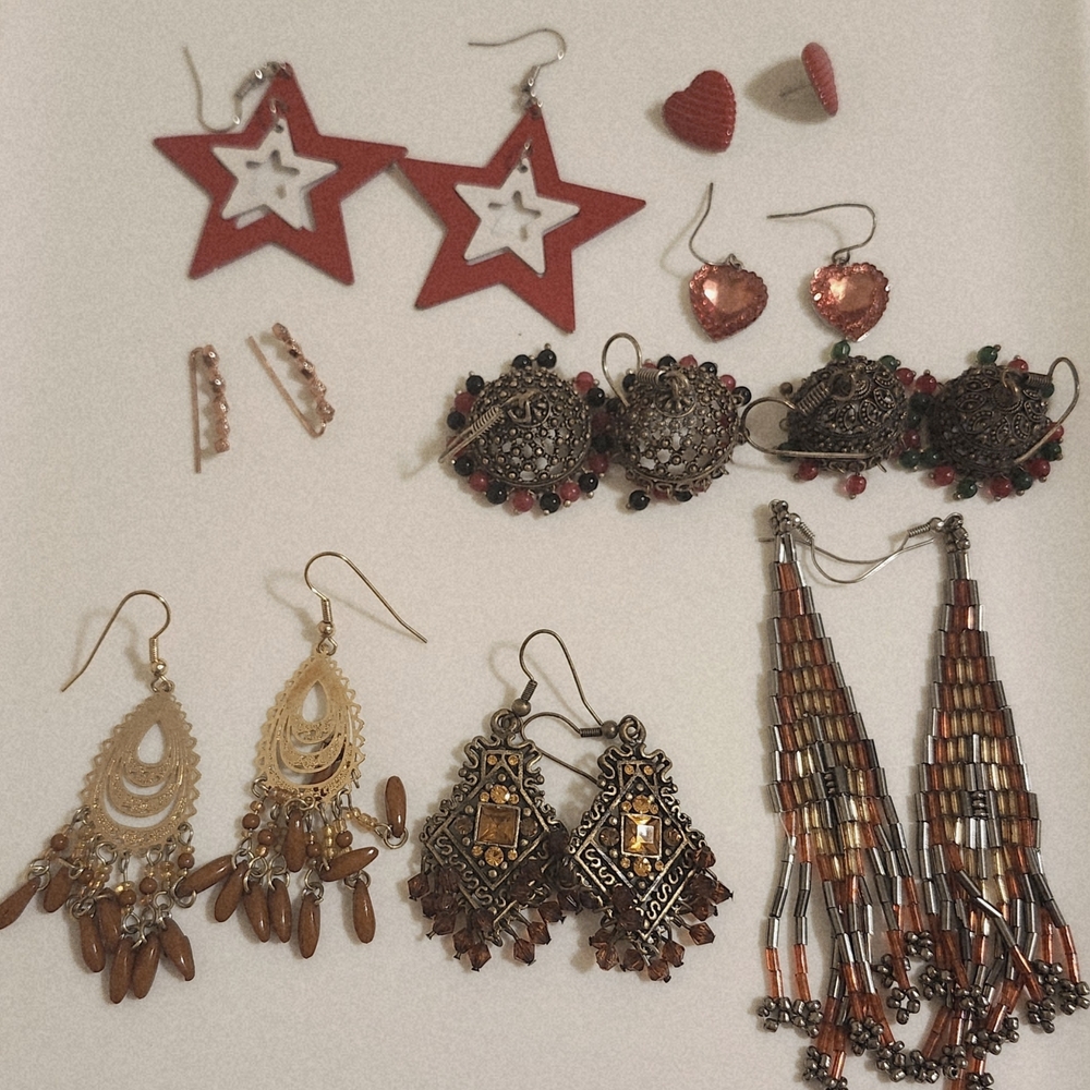 Red And Brown Boho Jewelry Lot